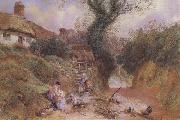 Myles Birket Foster,RWS Lane Scene at Hambleden (mk46)_ oil